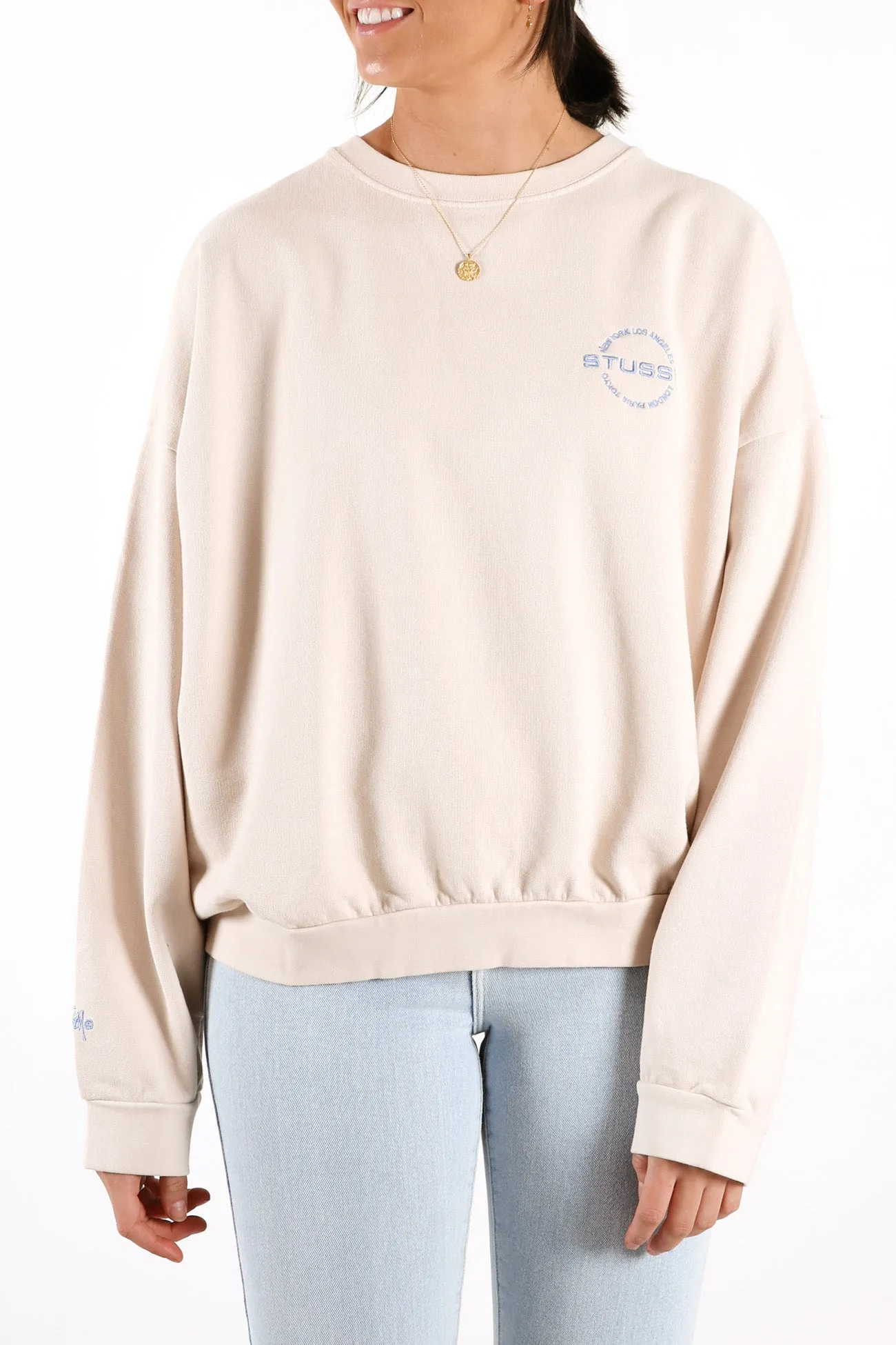 City Circle Oversized Crew White Sand