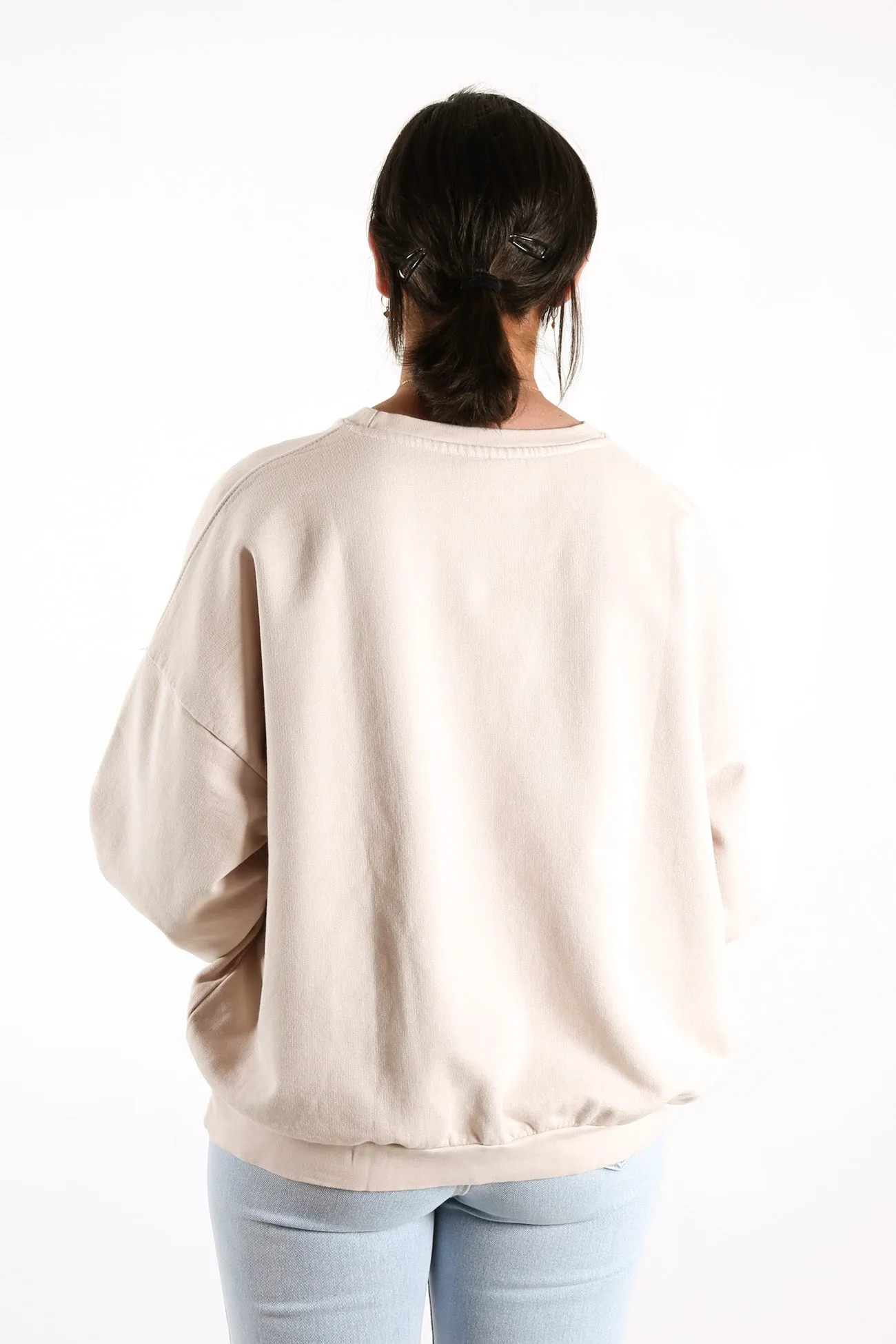 City Circle Oversized Crew White Sand