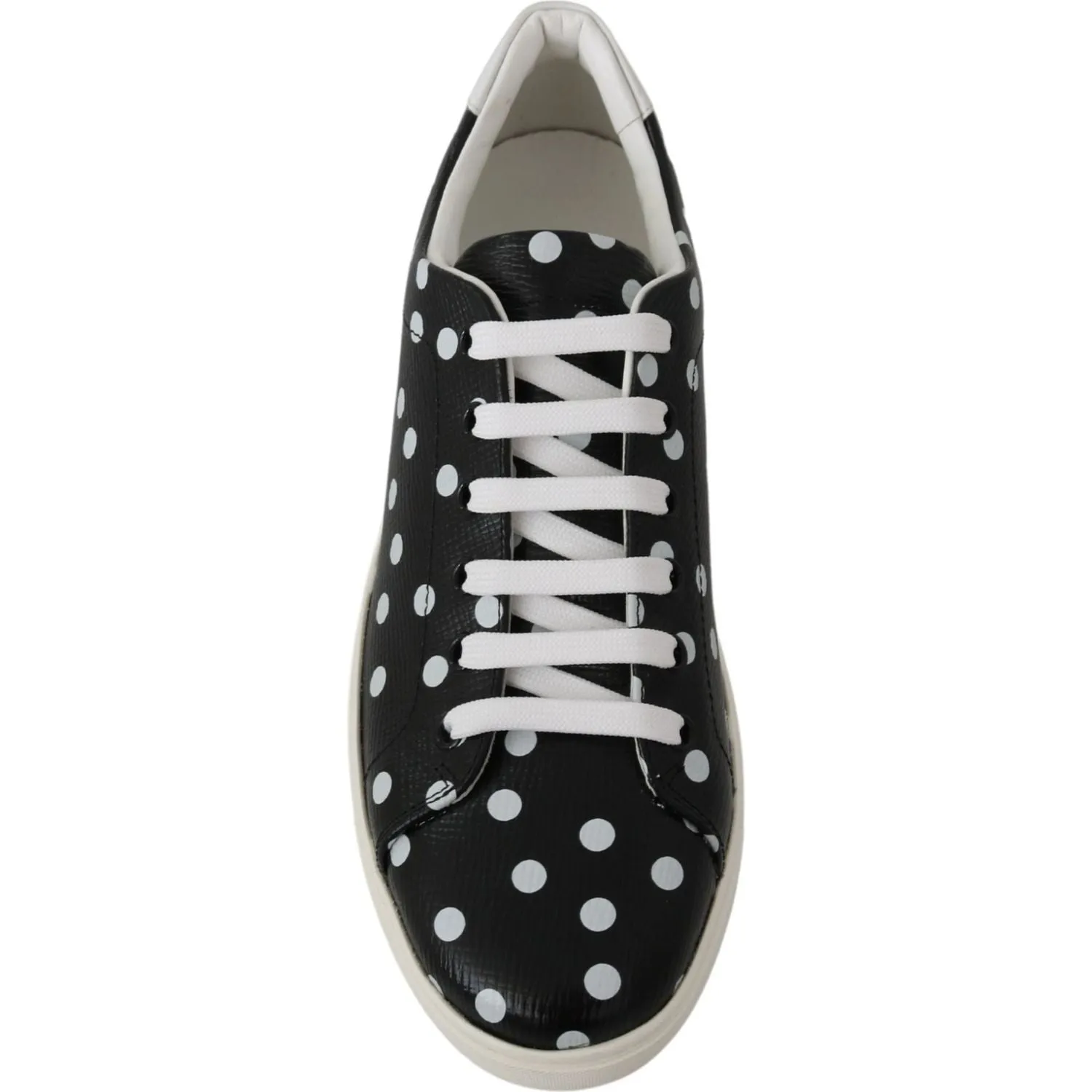 Dolce & Gabbana Black Polka Dotted Leather Sneakers