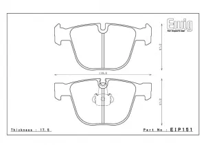 ENDLESS EIP151MA45BRear brake pads BMW M3 E92/E90/M5 E60/M6 E63/E64/X6 E72 Active Hyb