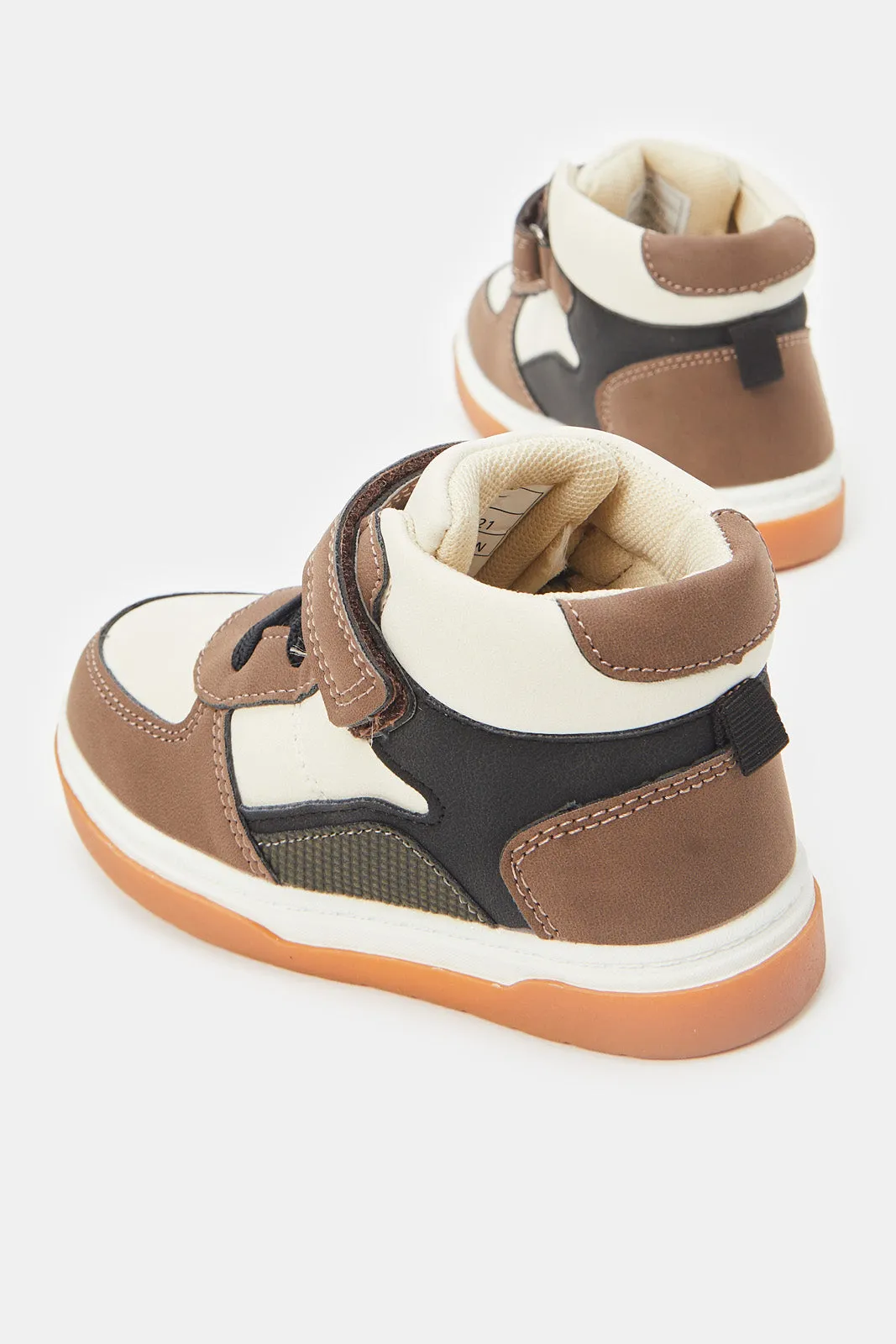 Infant Boys Brown Color Block High-Top