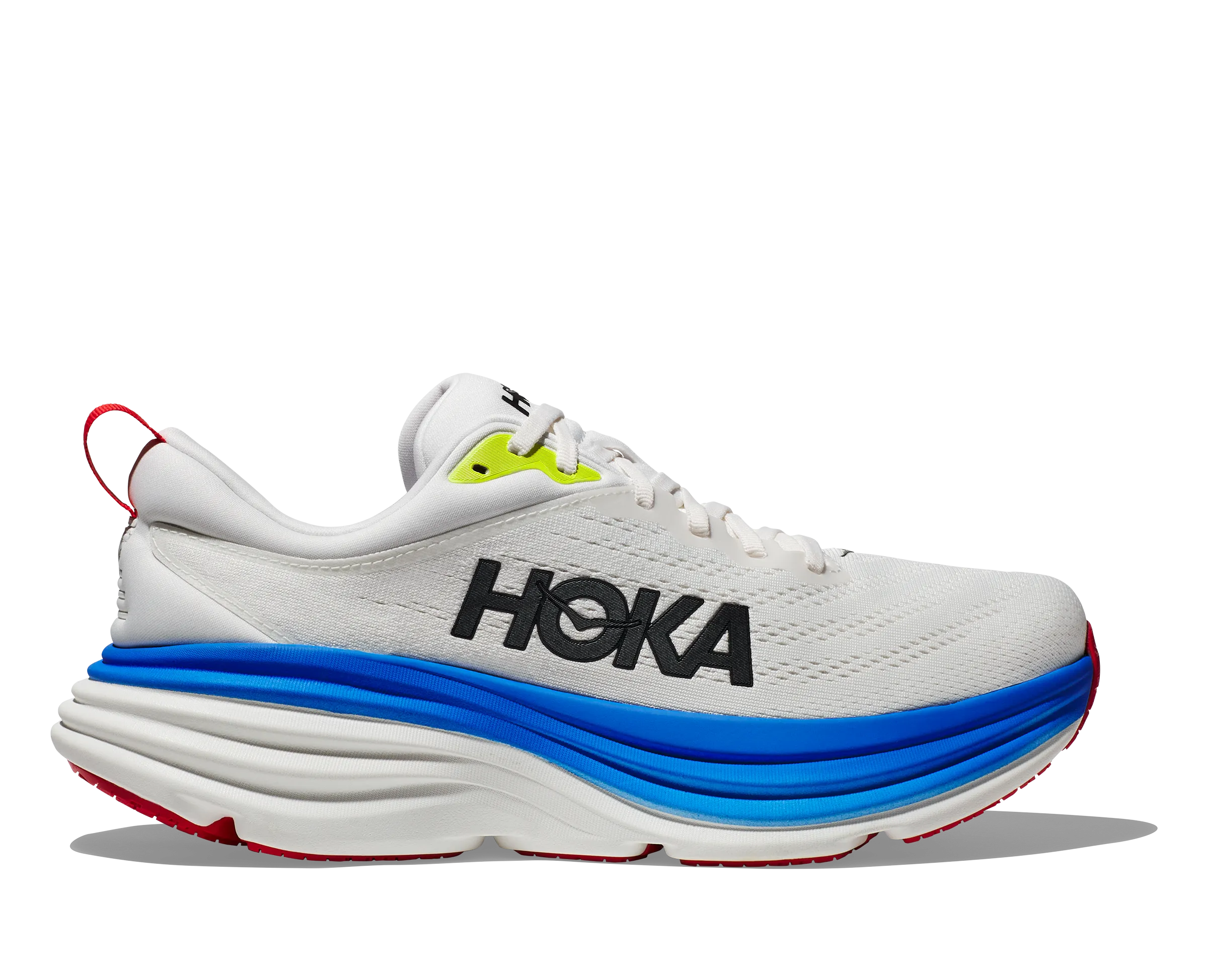 Men's Hoka Bondi 8 1123202BVR Color:  Blanc de Blanc/Virtual Blue