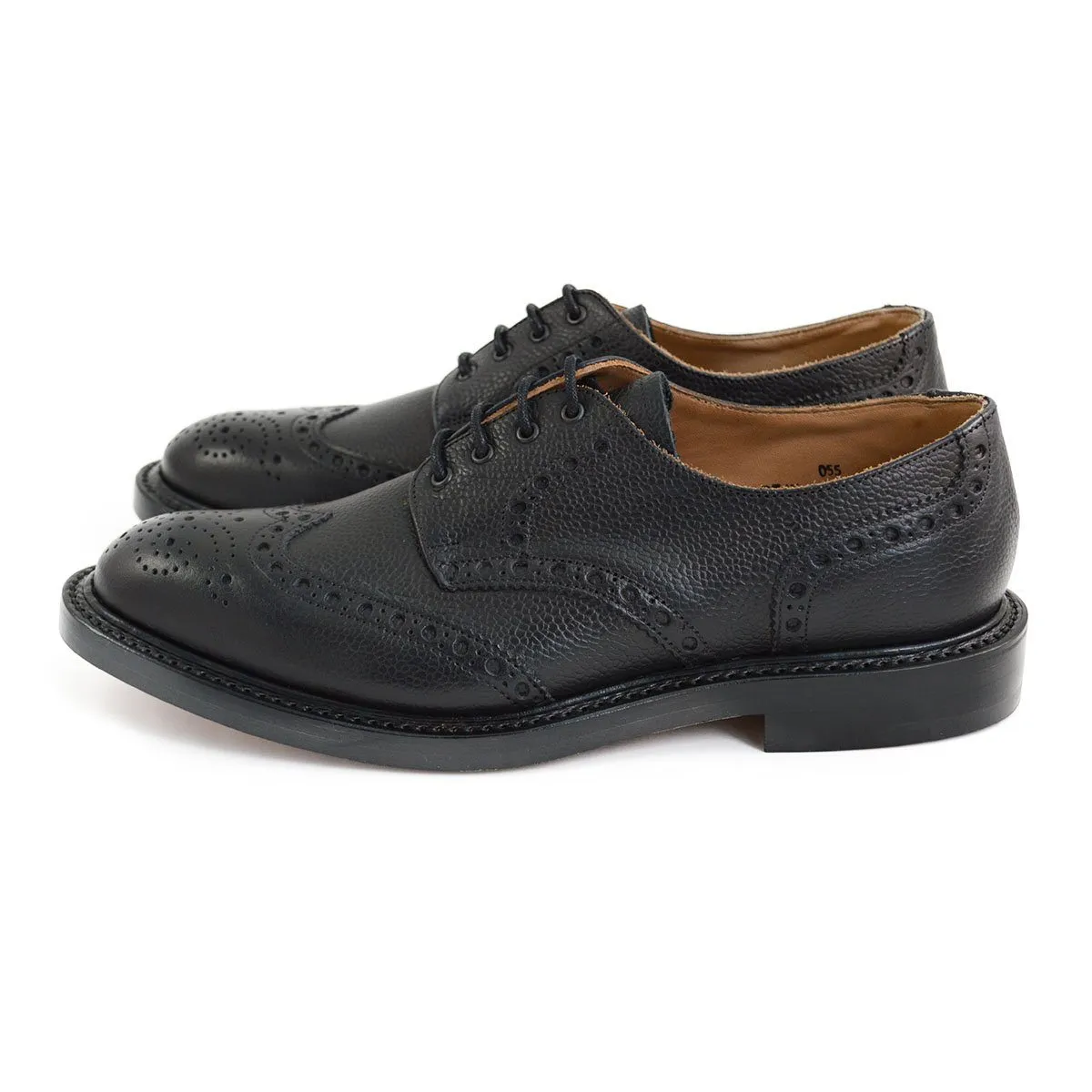 NPS WILSON Brogue Shoes - Black Grain with Double Leather Sole