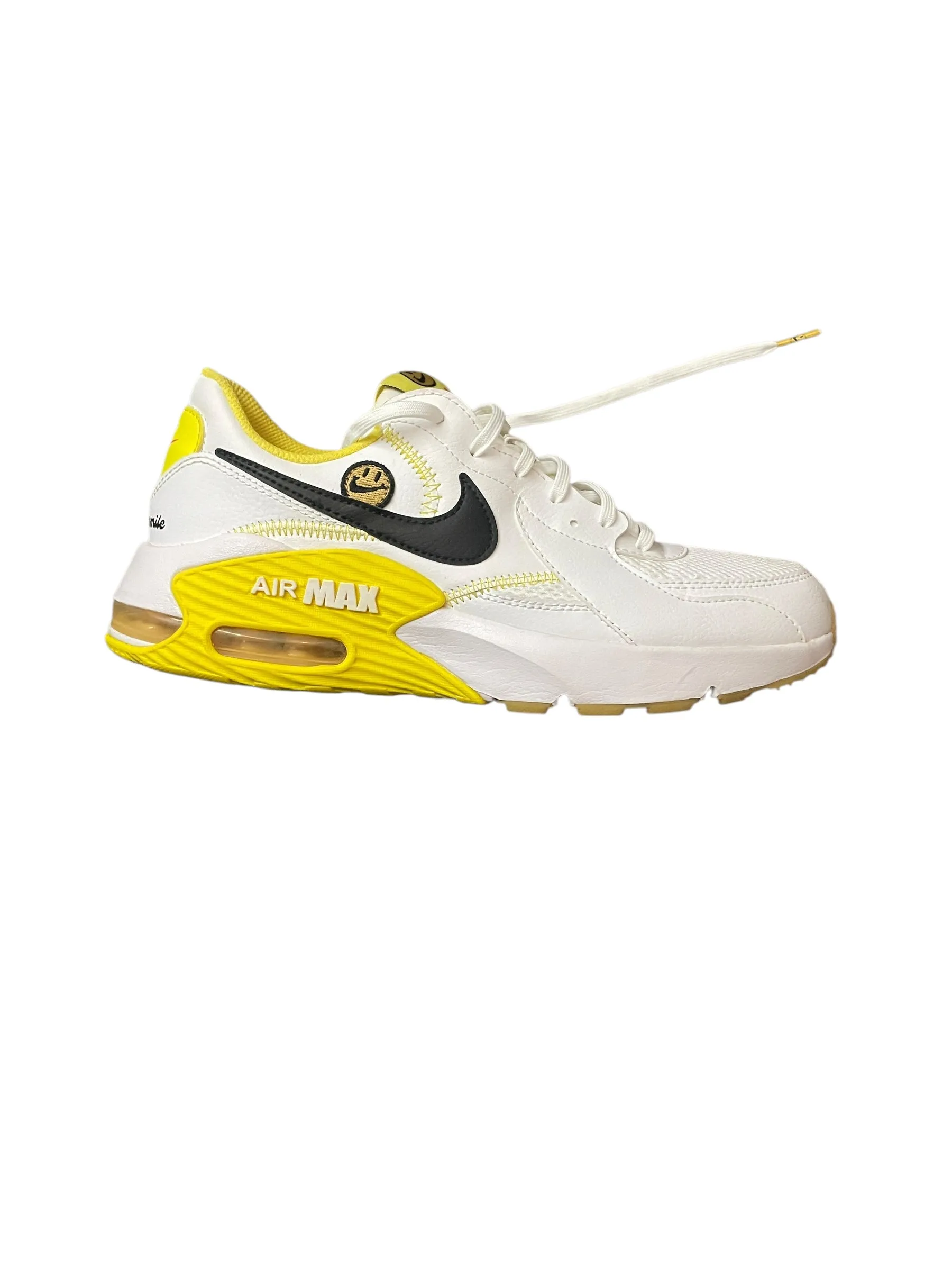 Shoes Athletic By Nike Apparel In White & Yellow, Size: 10