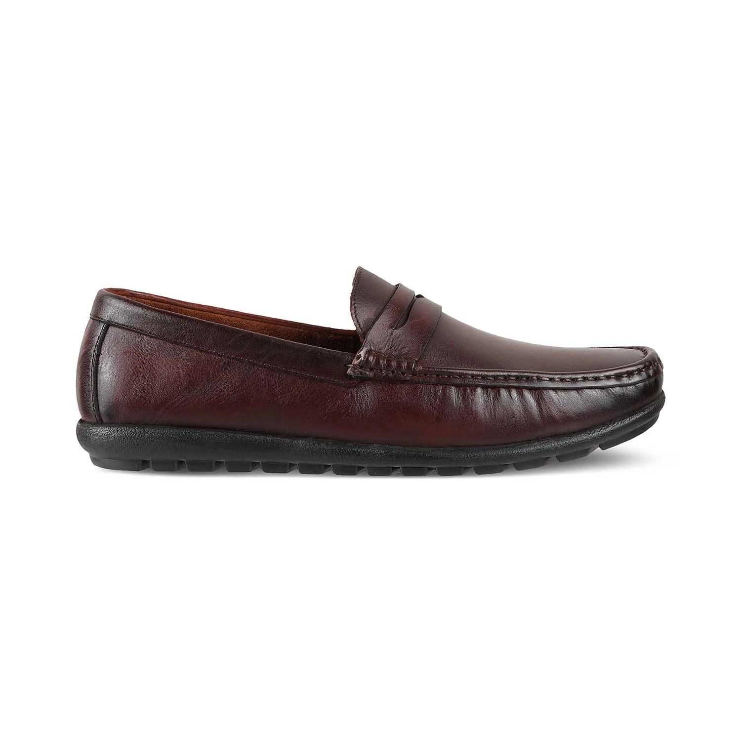 The Argento Brown Men's Leather Loafers Tresmode